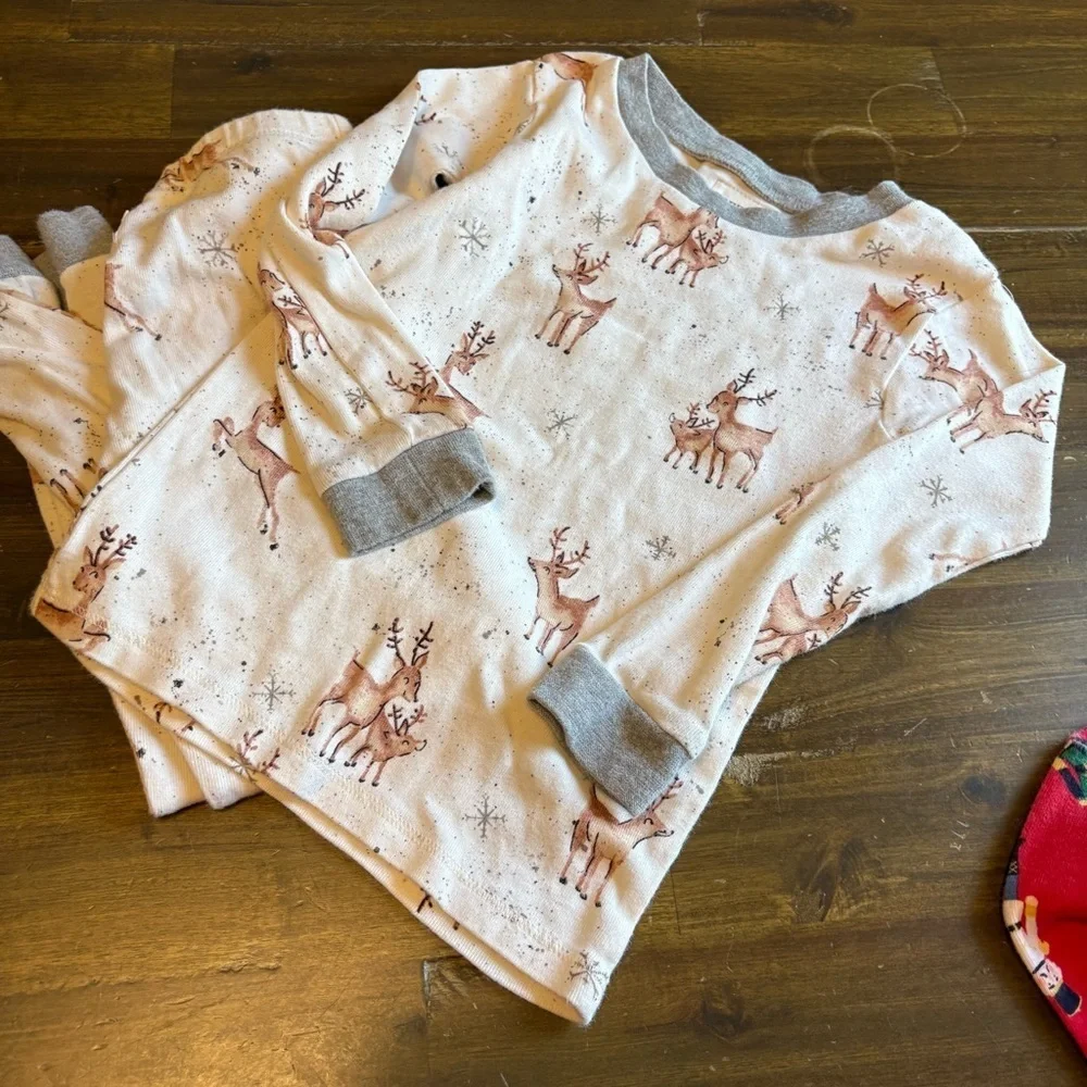Holiday Pajama Set Bundle 4T Janie and Jack Burt’s Bees Deer Nut Cracker Winter